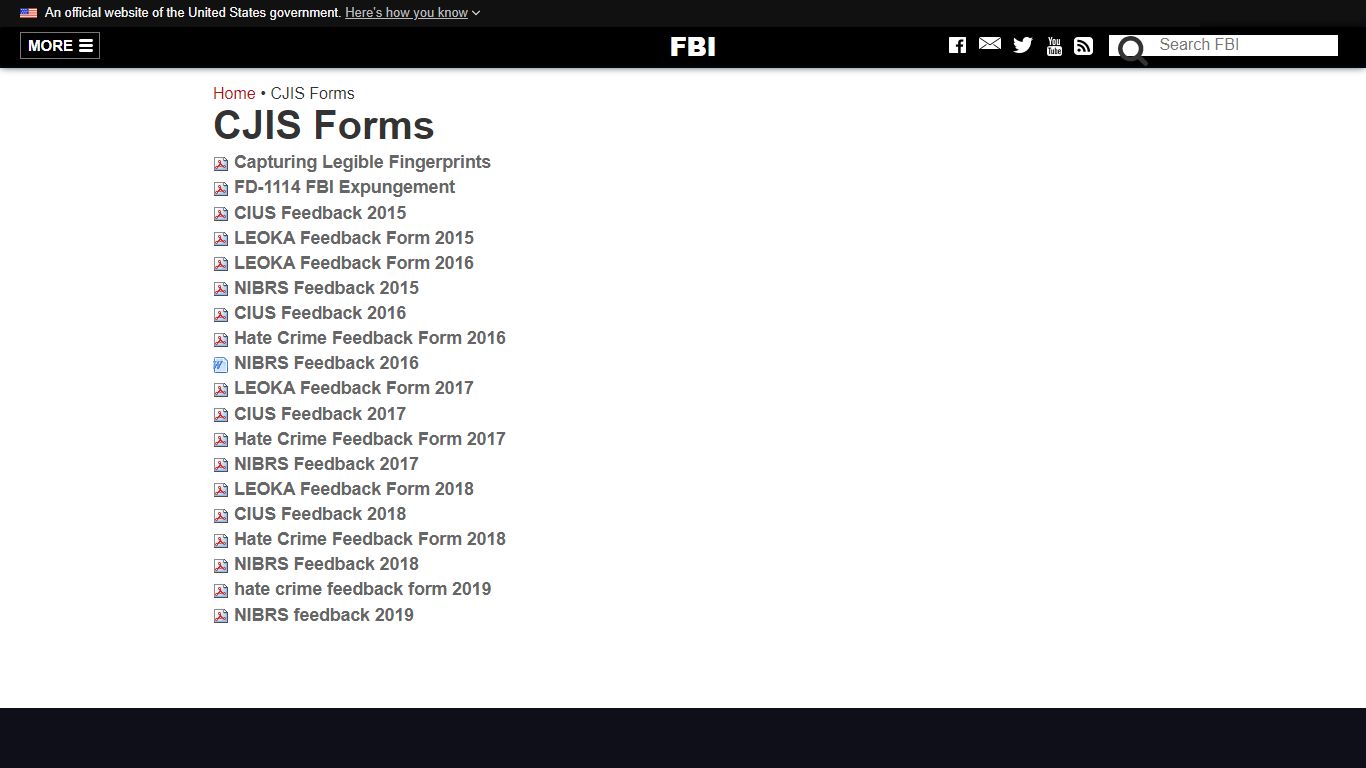 CJIS Forms - FBI